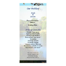 Peaceful Lake Wedding Program Rack Card