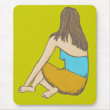Peaceful Moment, Seated Female Figure Mousepads