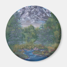 Peaceful Mountain Fridge Magnets