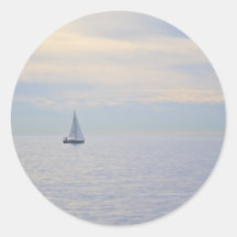 Peaceful Sailing Round Stickers