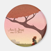 Peaceful Save the Date Fridge Magnet