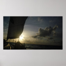 Peaceful Sunset Sail Poster