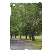 Peaceful treeline road iPad mini cases