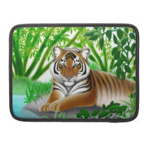 Peaceful Young Tiger Rickshaw Flap Sleeve Sleeve For MacBooks