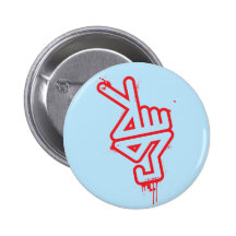PeaceHand button - blue