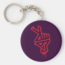 PeaceHand keychain- deep purple