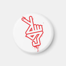 PeaceHand - white Refrigerator Magnets