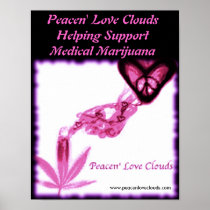 Peacen' Love Clouds Poster
