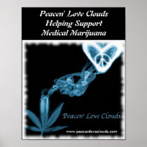 Peacen' Love Clouds Poster