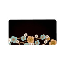 Peach and blue sakura Avery Label labels