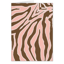 Peach and Brown Zebra Print Thank You Cards