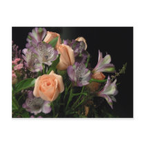 Peach and purple bouquet post cards