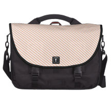 Peach and White Diagonal Stripes Laptop Messenger Bag