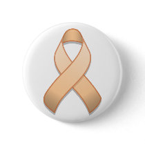 Peach Awareness Ribbon Button