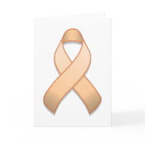 Peach Awareness Ribbon Card