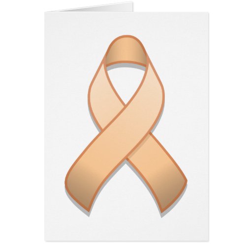 Peach Awareness Ribbon Card