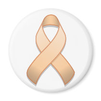 Peach Awareness Ribbon Magnet