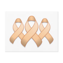 Peach Awareness Ribbon Trio Postcard