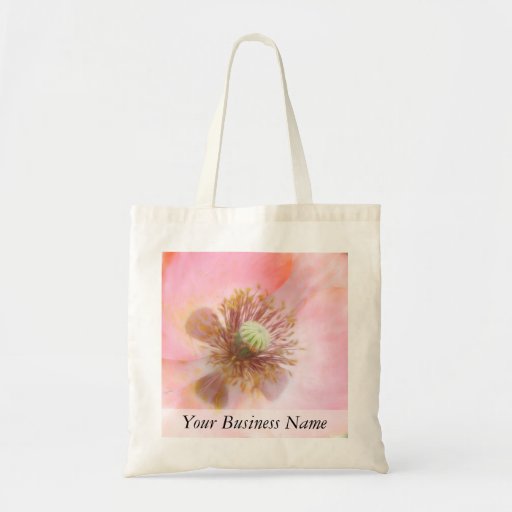 Peach Coloured Annual Poppy Canvas Bag