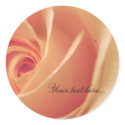 Peach Cream Rose Wedding Invitations Seals stickers