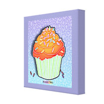 Peach Cupcake Gallery Wrapped Canvas