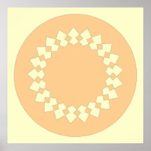 Peach Elegant Round Design. Art Deco Style Poster
