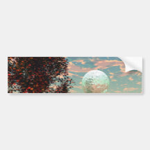 Peach Fantasy – Teal and Apricot Retreat Bumper Sticker