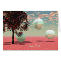 Peach Fantasy – Teal and Apricot Retreat Greeting Card