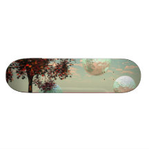 Peach Fantasy – Teal and Apricot Retreat Skate Decks