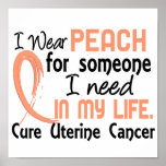Peach For Someone I Need Uterine Cancer posters