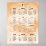 Peach Giraffe Print 2013 Calendar