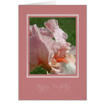 Peach Iris Birthday Card