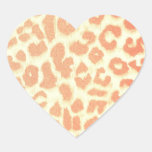 Peach Leopard Print Stickers