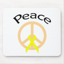 Peach Peace Word & Ribbon mousepads