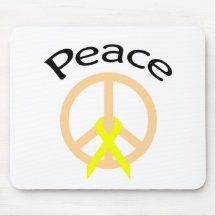 Peach Peace Word & Ribbon Mousepad