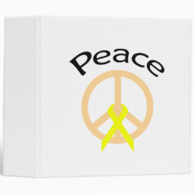 Peach Peace Word & Ribbon Vinyl Binders
