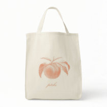 Peach (Pêche) Organic Grocery Tote Bag