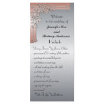 Peach Pink and Silver Wedding Program Rack Card