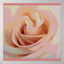 Peach Pink Rose Macro Posters