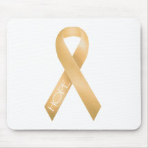 Peach Ribbon Mouse Pads