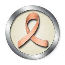 Peach Ribbon Uterine Cancer Awareness magnet