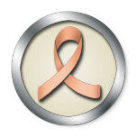 Peach Ribbon Uterine Cancer Awareness magnet