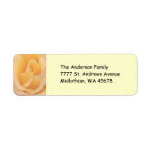 Peach Rose Return Address Avery Label