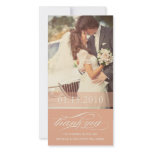 PEACH SCRIPT THANKS | WEDDING THANK YOU CARD photo cards