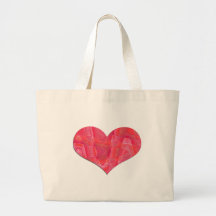 peach sherbert heart tote bag