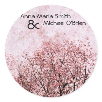 peach tree branches wedding stickers sticker