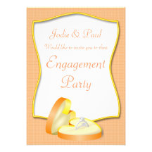Peach Wedding Ring - Engagement Invitation