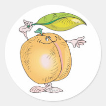 peachy keen character round stickers