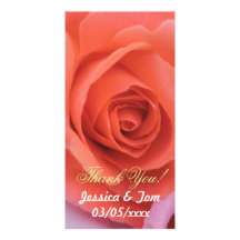 Peachy Wedding Rose Photo Greeting Card