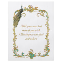 Peacock and French Baroque Golden Frame Stationery